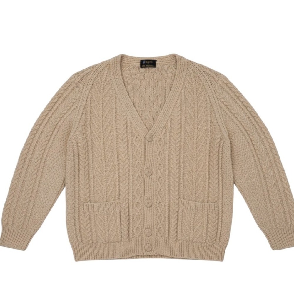 Vintage IRELAND Chunky 100%Wool Womens size Large Hillim Handweavers Cardigan